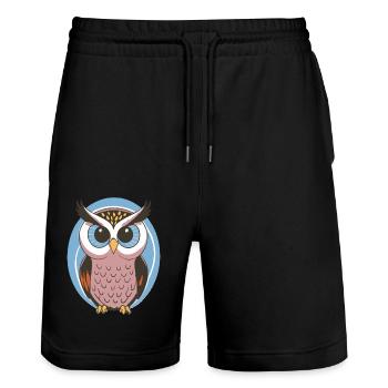 HIBOU MIGNON - Short de jogging bio TRAINER Stanley/Stella unisexe - noir - Devant - Nik (191cm) & Marisol (170cm)