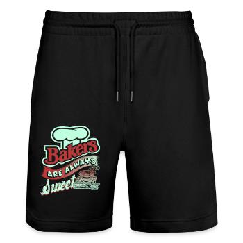 Bakers Are Always Sweet - Stanley/Stella Trainer Unisex Organic Jogging Shorts - black - Front - Nik (191cm) & Marisol (170cm)