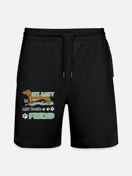 Dachshund Is My Best Friend - Stanley/Stella Trainer Unisex Organic Jogging Shorts - black