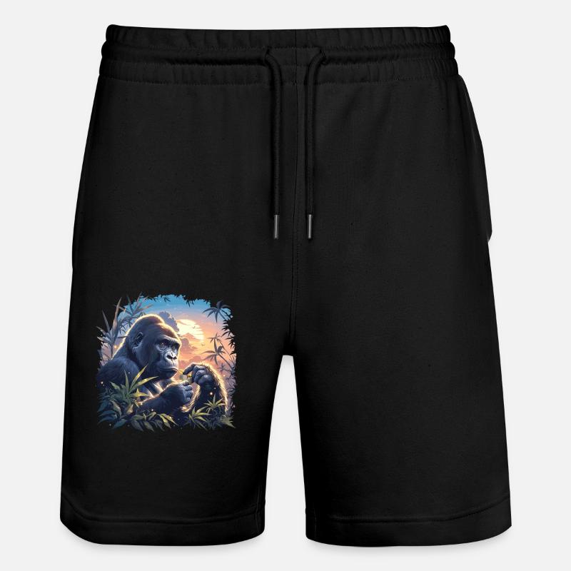 Gorillas Gorilla - Stanley/Stella Trainer Unisex Organic Jogging Shorts - black