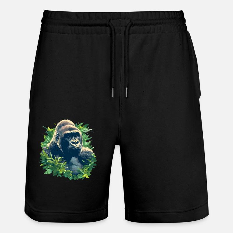 Gorilles Gorilles - Short de jogging bio TRAINER Stanley/Stella unisexe - noir