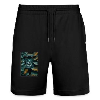 Gorillas Gorilla - Stanley/Stella Trainer Unisex Organic Jogging Shorts - black - Front - Nik (191cm) & Marisol (170cm)