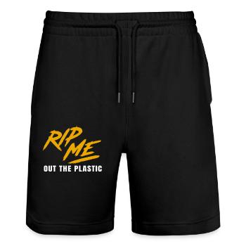 Rip Me Out La déclaration en plastique pour - Short de jogging bio TRAINER Stanley/Stella unisexe - noir - Devant - Nik (191cm) & Marisol (170cm)
