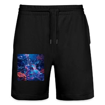 Ukulele - Stanley/Stella Unisex Bio Joggingshorts Trainer  - Schwarz - Vorne - Nik (191cm) & Marisol (170cm)