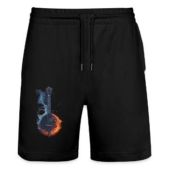Banjo - Stanley/Stella Unisex Bio Joggingshorts Trainer  - Schwarz - Vorne - Nik (191cm) & Marisol (170cm)