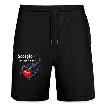 Scorpio in my heart - Stanley/Stella Trainer Unisex Organic Jogging Shorts - black - Front - Nik (191cm) & Marisol (170cm)