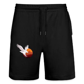 Eagle with sunset background Eagle with - Stanley/Stella Trainer Unisex Organic Jogging Shorts - black - Front - Nik (191cm) & Marisol (170cm)