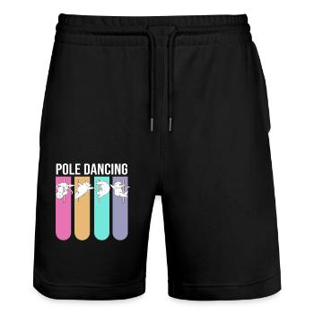 Pole Dance - Stanley/Stella Unisex Bio Joggingshorts Trainer  - Schwarz - Vorne - Nik (191cm) & Marisol (170cm)