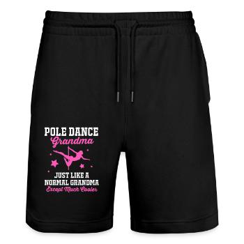 Pole Dance - Stanley/Stella Unisex Bio Joggingshorts Trainer  - Schwarz - Vorne - Nik (191cm) & Marisol (170cm)