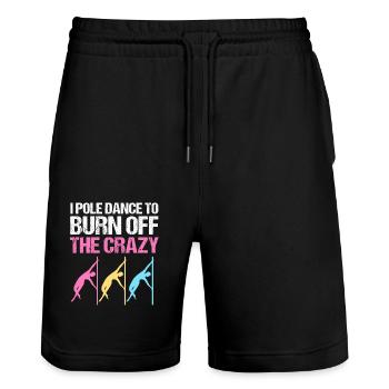 Pole Dance - Stanley/Stella Unisex Bio Joggingshorts Trainer  - Schwarz - Vorne - Nik (191cm) & Marisol (170cm)