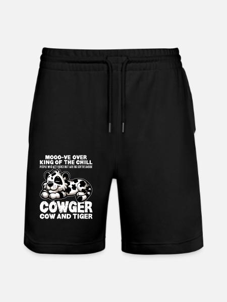 MOOO-VE YLI KING OF THE CHILL - LEHMÄ JA TIIKERI - Stanley/Stella Trainer unisex luomu-collegeshortsit - musta