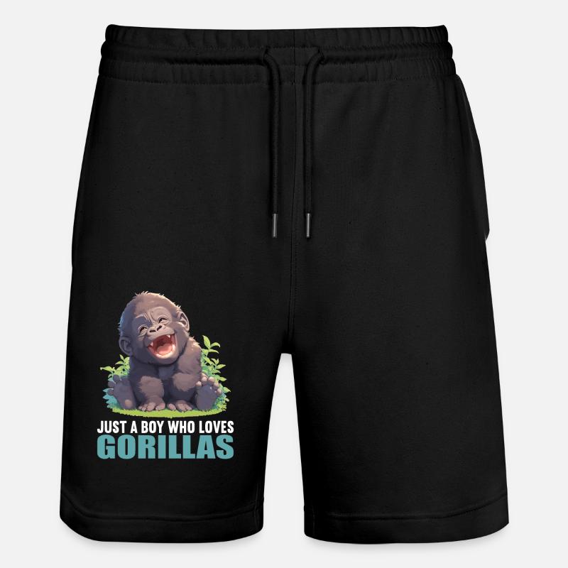 Gorilles Gorilles - Short de jogging bio TRAINER Stanley/Stella unisexe - noir