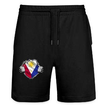 Drapeau philippin Pride - Short de jogging bio TRAINER Stanley/Stella unisexe - noir - Devant - Nik (191cm) & Marisol (170cm)