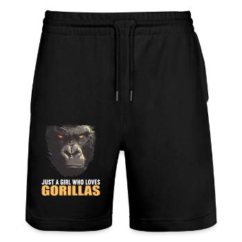 Gorillas Gorilla - Stanley/Stella Unisex Bio Joggingshorts Trainer  - Schwarz - Vorne - Nik (191cm) & Marisol (170cm)