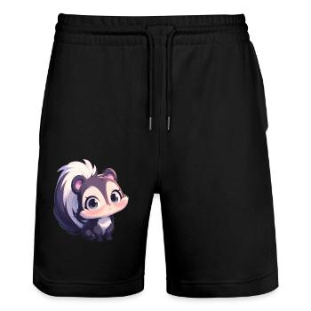Mouffettes Mouffette - Short de jogging bio TRAINER Stanley/Stella unisexe - noir - Devant - Nik (191cm) & Marisol (170cm)