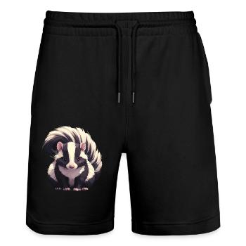 Mouffettes Mouffette - Short de jogging bio TRAINER Stanley/Stella unisexe - noir - Devant - Nik (191cm) & Marisol (170cm)