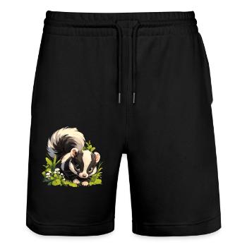 Mouffettes Mouffette - Short de jogging bio TRAINER Stanley/Stella unisexe - noir - Devant - Nik (191cm) & Marisol (170cm)