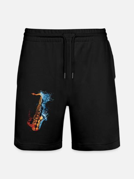 Saxophon - Stanley/Stella Unisex Bio Joggingshorts Trainer - Schwarz