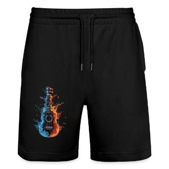 Ukulele - Stanley/Stella Unisex Bio Joggingshorts Trainer  - Schwarz - Vorne - Nik (191cm) & Marisol (170cm)