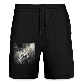 Saxophon - Stanley/Stella Unisex Bio Joggingshorts Trainer  - Schwarz - Vorne - Nik (191cm) & Marisol (170cm)