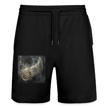 Tuba - Stanley/Stella Unisex Bio Joggingshorts Trainer  - Schwarz - Vorne - Nik (191cm) & Marisol (170cm)