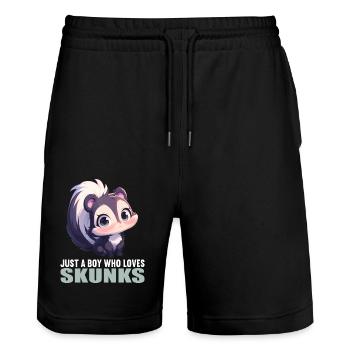 Stinktiere Stinktier - Stanley/Stella Unisex Bio Joggingshorts Trainer  - Schwarz - Vorne - Nik (191cm) & Marisol (170cm)
