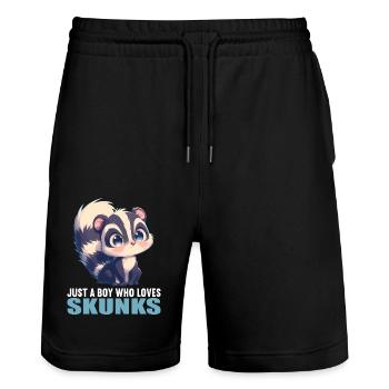 Stinktiere Stinktier - Stanley/Stella Unisex Bio Joggingshorts Trainer  - Schwarz - Vorne - Nik (191cm) & Marisol (170cm)