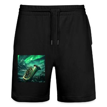 Tuba - Stanley/Stella Unisex Bio Joggingshorts Trainer  - Schwarz - Vorne - Nik (191cm) & Marisol (170cm)