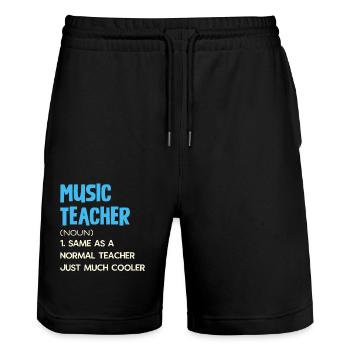 Définition du professeur de musique Idée de professeur cool - Short de jogging bio TRAINER Stanley/Stella unisexe - noir - Devant - Nik (191cm) & Marisol (170cm)