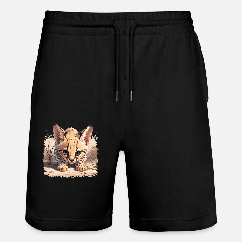 Servale Serval - Stanley/Stella Trainer Unisex Organic Jogging Shorts - black
