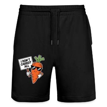 I Don't Carrot All Pun Vegetable - Stanley/Stella Trainer Unisex Organic Jogging Shorts - black - Front - Nik (191cm) & Marisol (170cm)