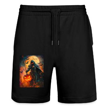 Halloween Geschenk Frauen Ritter Männer Kinder - Stanley/Stella Unisex Bio Joggingshorts Trainer  - Schwarz - Vorne - Nik (191cm) & Marisol (170cm)