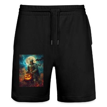 Halloween Geschenk Frauen Ritter Männer Kinder - Stanley/Stella Unisex Bio Joggingshorts Trainer  - Schwarz - Vorne - Nik (191cm) & Marisol (170cm)