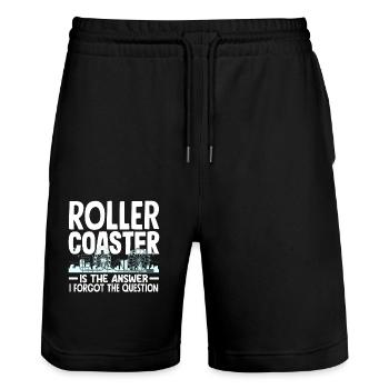 Achterbahn Ist Die Antwort Vergessen Frage - Stanley/Stella Unisex Bio Joggingshorts Trainer  - Schwarz - Vorne - Nik (191cm) & Marisol (170cm)