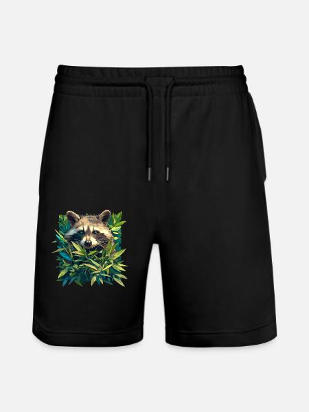 Raccoons Raccoon - Stanley/Stella Trainer Unisex Organic Jogging Shorts - black