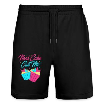 Gâteau Tartelette Décoration Gâteau - Short de jogging bio TRAINER Stanley/Stella unisexe - noir - Devant - Nik (191cm) & Marisol (170cm)