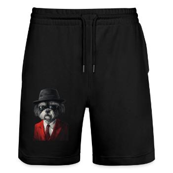Shih Tzu - Stanley/Stella Unisex Bio Joggingshorts Trainer  - Schwarz - Vorne - Nik (191cm) & Marisol (170cm)