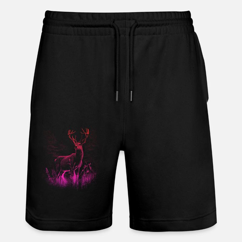 Cerfs majestueux en pleine nature : - Short de jogging bio TRAINER Stanley/Stella unisexe - noir
