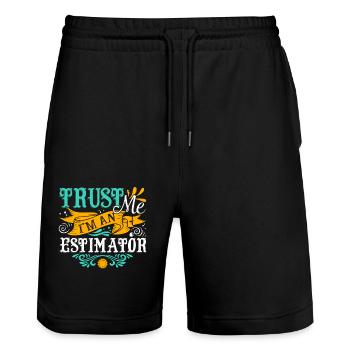 Estimator Trust Me I am An Estimator Tee - Stanley/Stella Trainer Unisex Organic Jogging Shorts - black - Front - Nik (191cm) & Marisol (170cm)
