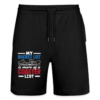 My Roller Coaster Bucket List - Stanley/Stella Trainer Unisex Organic Jogging Shorts - black - Front - Nik (191cm) & Marisol (170cm)