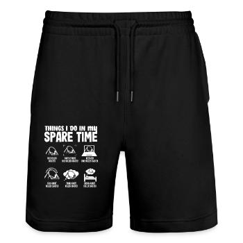 Montagnes russes Activités pour les fans Temps libre - Short de jogging bio TRAINER Stanley/Stella unisexe - noir - Devant - Nik (191cm) & Marisol (170cm)