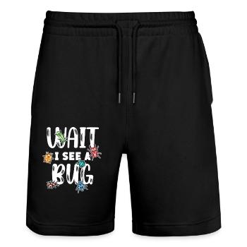 Warte, Ich Sehe Ein Bug Entdecker Abenteuer - Stanley/Stella Unisex Bio Joggingshorts Trainer  - Schwarz - Vorne - Nik (191cm) & Marisol (170cm)