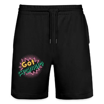 Framer Got Framer - Stanley/Stella Trainer Unisex Organic Jogging Shorts - black - Front - Nik (191cm) & Marisol (170cm)