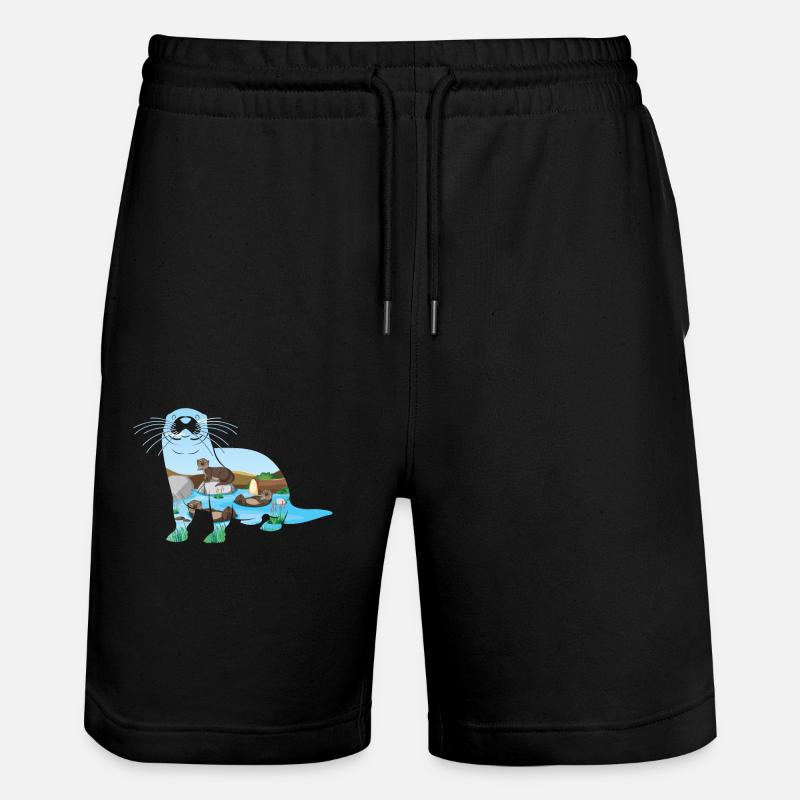 Rivière Otter - Short de jogging bio TRAINER Stanley/Stella unisexe - noir