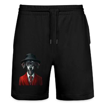 Italienischer Windspielhund - Stanley/Stella Unisex Bio Joggingshorts Trainer  - Schwarz - Vorne - Nik (191cm) & Marisol (170cm)
