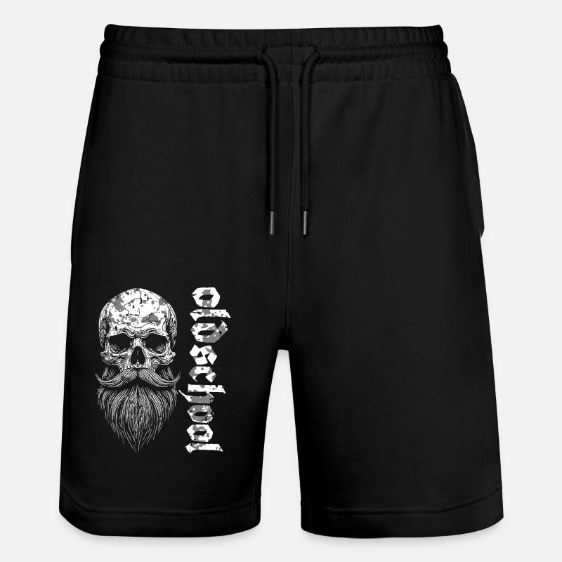 Oldschool Bearded Skull - Stanley/Stella Trainer Unisex Organic Jogging Shorts - black