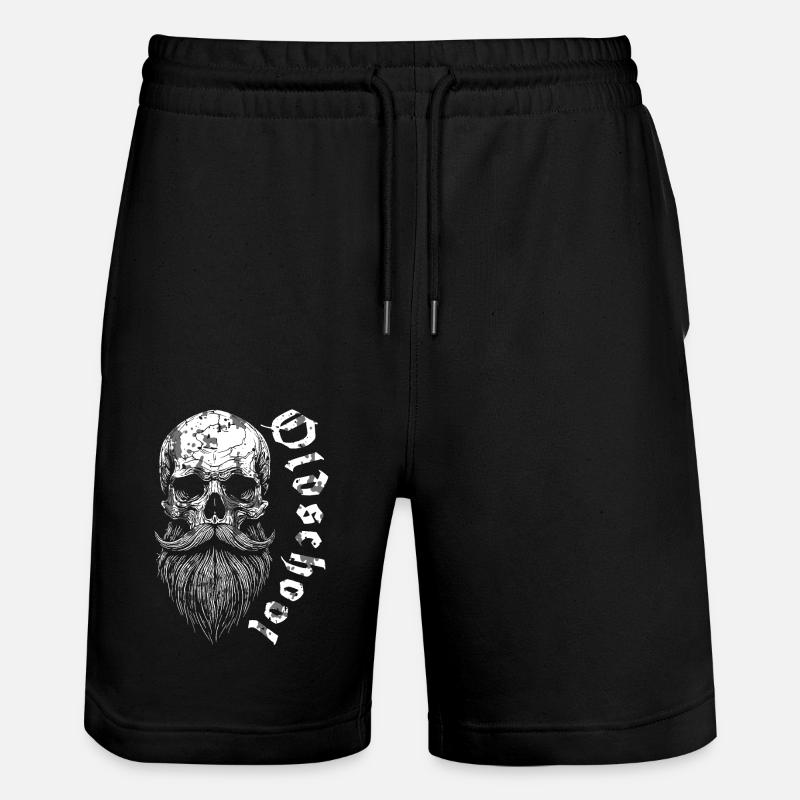 Bärtiger Oldschool Skull - Stanley/Stella Unisex Bio Joggingshorts Trainer - Schwarz