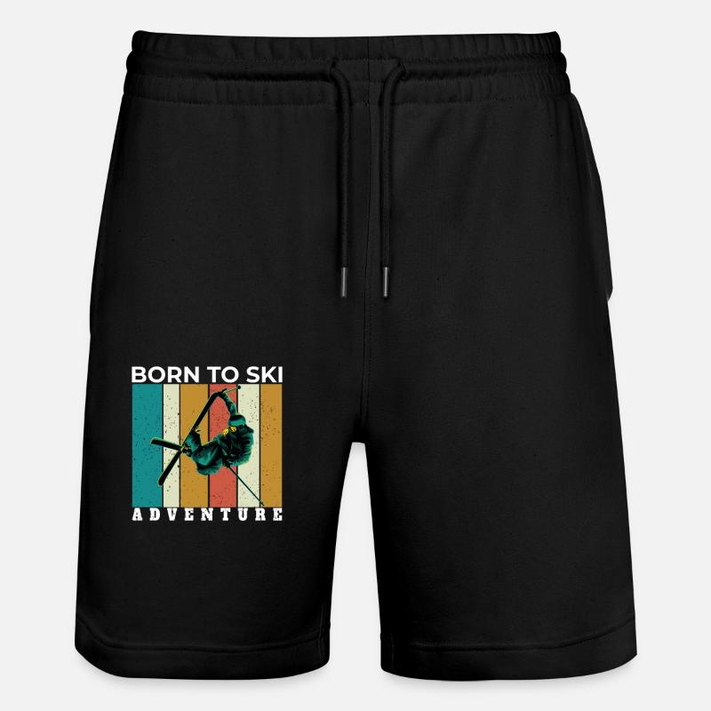 Retro-Skiing Design Retro Skiing Design - Stanley/Stella Trainer Unisex Organic Jogging Shorts - black
