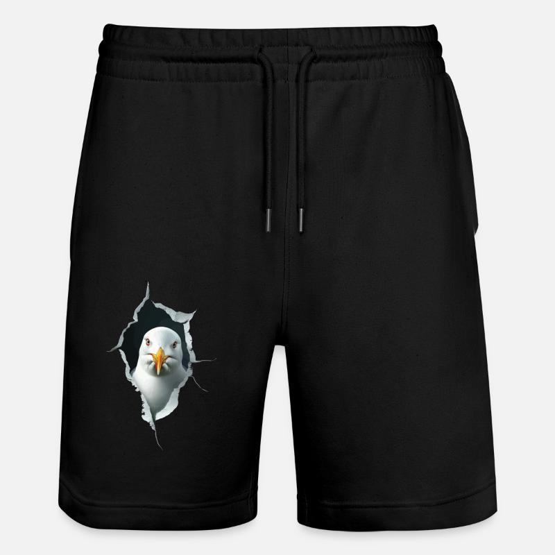 Möwe - Stanley/Stella Unisex Bio Joggingshorts Trainer  - Schwarz