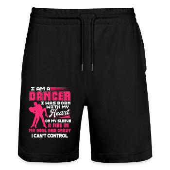 Dancer I am A Dancer - Stanley/Stella Trainer Unisex Organic Jogging Shorts - black - Front - Nik (191cm) & Marisol (170cm)